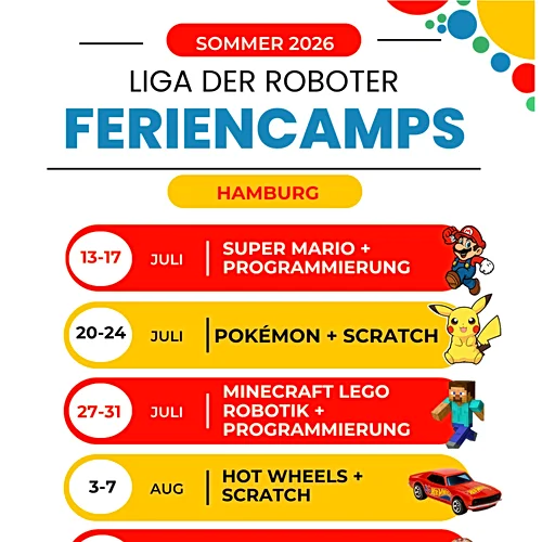 Feriencamps bei Liga der Roboter